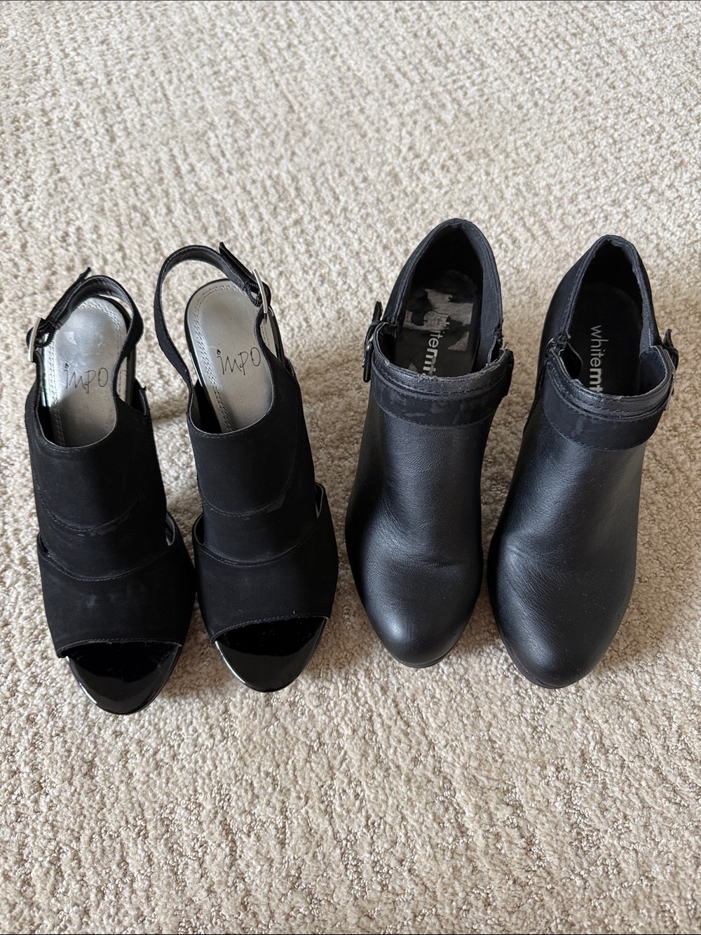 2 Pair Black Heels Bundle | Impo + White Mountain | Size 7.5